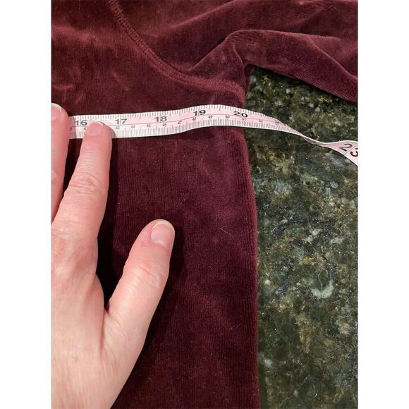 Made for Life Women's Maroon Velour Hoodie Jacket Size L Casual Zip-Up - Picture 6 of 8